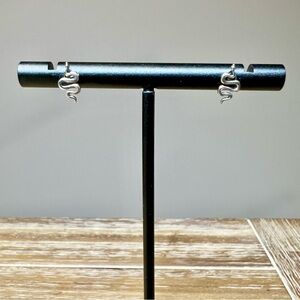 Mini Silver Snake Post Earring